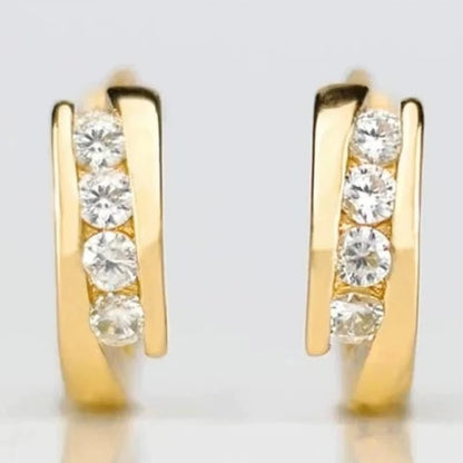 Versatile Gold Hoop Earrings Women Low-Key Temperament Jewelry