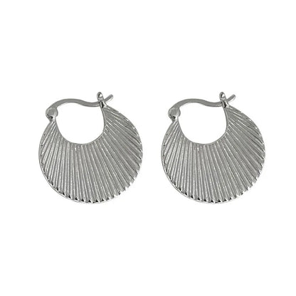Stainless Steel Geometric Round Hoop Earrings for Women Korean Luxury Jewelry