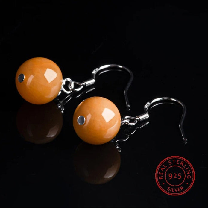 Luxury Jadeite Bead Earrings Women S925 Silver Fashion Holiday Gift