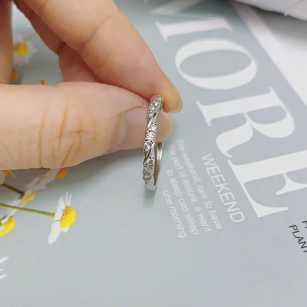 Slim Engagement Ring For Women Simple Micro Zircon White Gold Color Dainty Ring Wedding Gifts Fashion Jewelry
