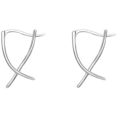 Women’s Geometry Earrings 925 Silver Korean Style Fashion Jewelry