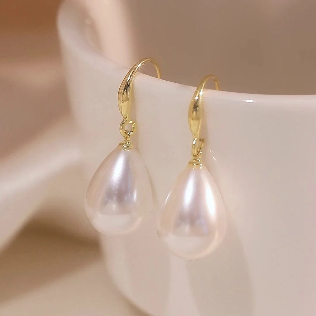 Water Drop Pearl Earrings for Women Elegant Vintage Wedding Jewelry