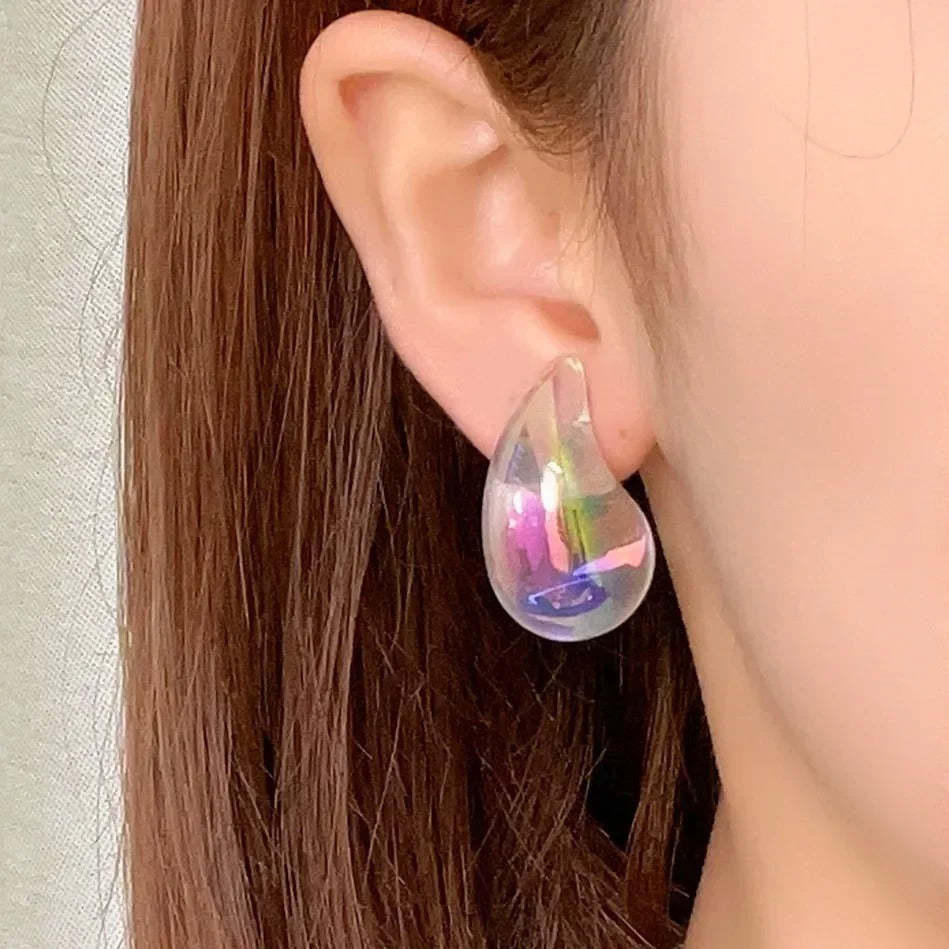 New Fashion Thick Teardrop Earrings Women Colorful Drop Jewelry