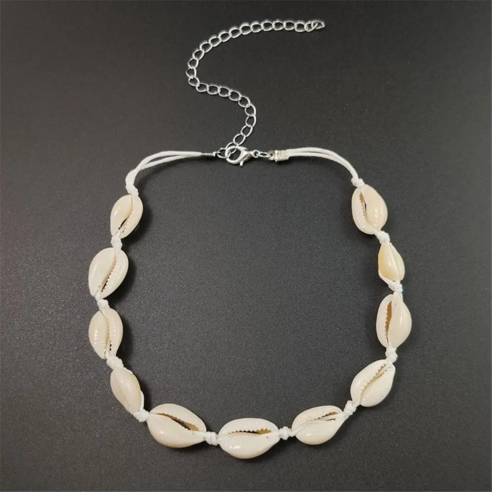 1PC Shell Necklace Braided Handmade Choker Natural Boho Pendant Beach Necklaces For Women