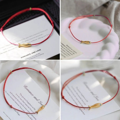 Women’s Cute Fish Bracelet Minimalist Red & Blue String Gift Jewelry