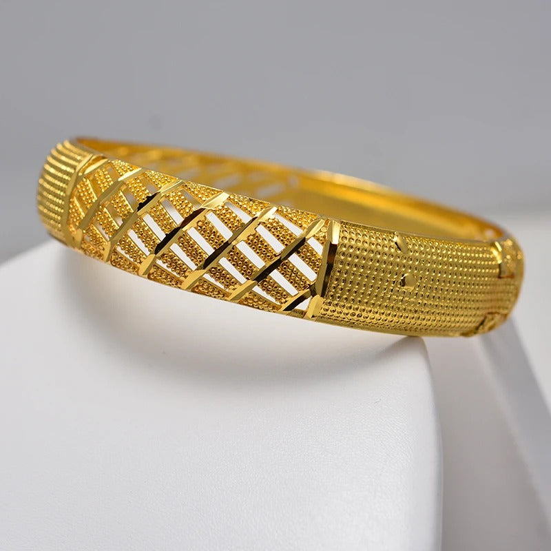 Gold Color Wedding Bangles for Women Bride Can Open Bracelets Jewelry gifts