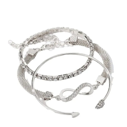 Kuziduocai 316L Stainless Steel Heart Zircon Seashell Flower Bracelet