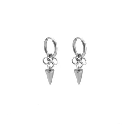 Handmade Stainless Steel Spike Drop Earrings Gothic Byzantine Women