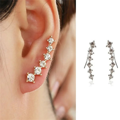 1PC Fashion Gold Color Rhinestone Ear Clip Earring for Women and Girls