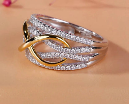 Infinity Love Ring for Women Silver Cubic Zircon Eternity Promise Jewelry