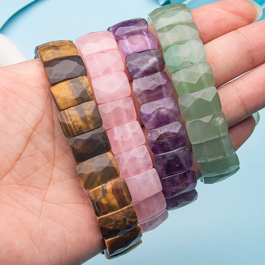 Creative Natural Stone Crystal Obsidian Tiger Eye Hand Bracelet