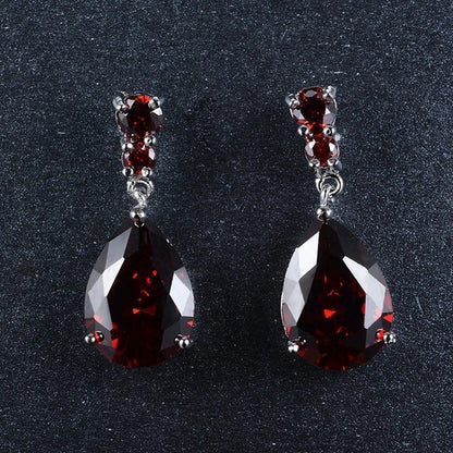 Purple Crystal Floral Dangle Earrings Elegant Jewelry for Women