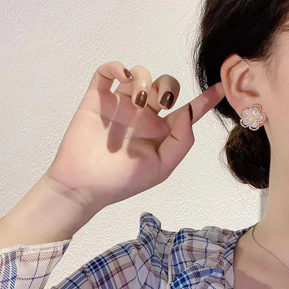 Cute White Flower Earrings for Women – Floral Acrylic Studs