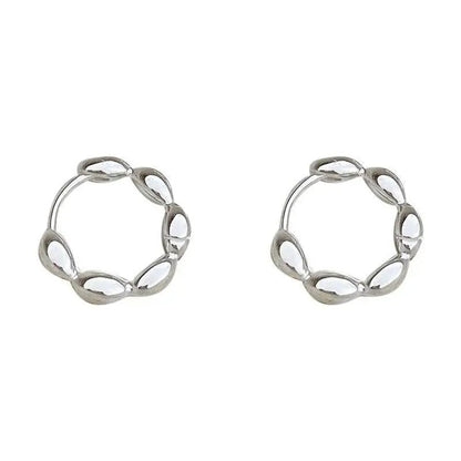 925 Sterling Silver Olive Branch Hoop Earrings for Women