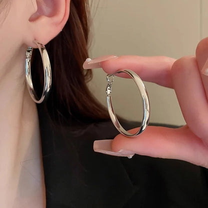 Trendy Oversized Circle Hoop Earrings Fashion Statement Jewelry