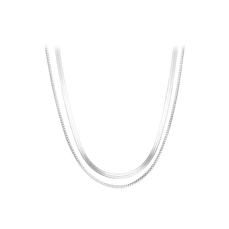 Women’s Simple Snake Chain Necklace Stainless Steel Short Fashion Jewelry