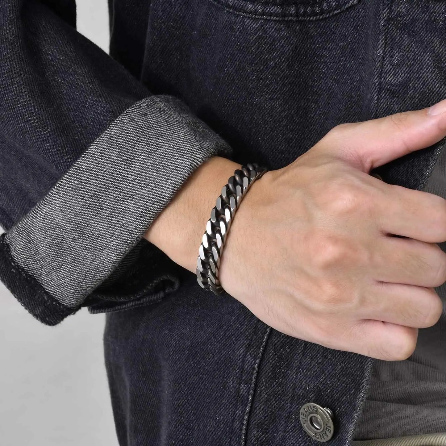 Vnox Chunky Cuban Chain Bracelet Vintage Stainless Steel Men’s Jewelry
