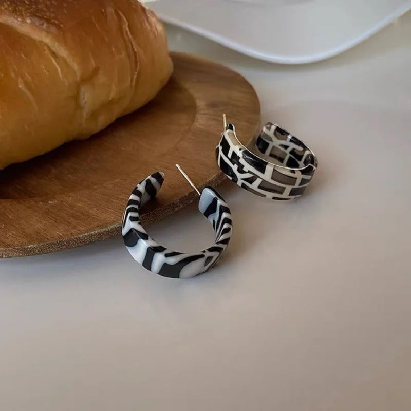 Trendy Acrylic Zebra Earrings Women Personality Party Jewelry