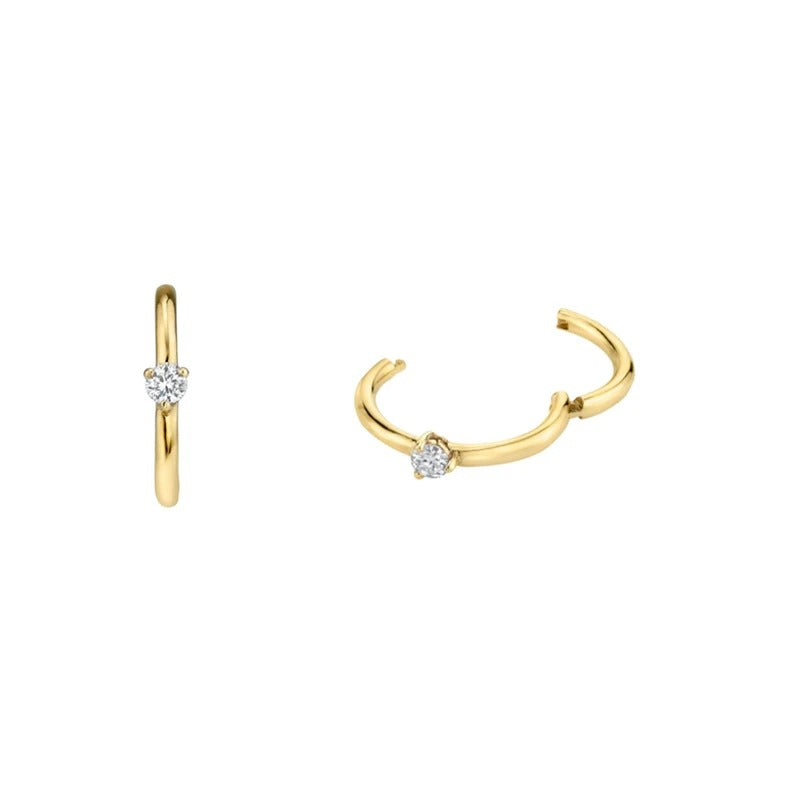 Gold & Silver Circle Huggie Earrings Women’s Korean Jewelry
