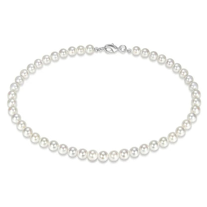 French Retro Pearl Chain Necklace For Women Simple Acrylic Ball Choker Fashion Party Jewelry Versatile Accessories