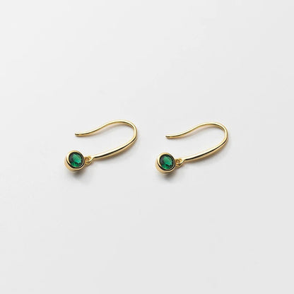 925 Silver Green Zircon Drop Earrings Women Luxury Gold Jewelry