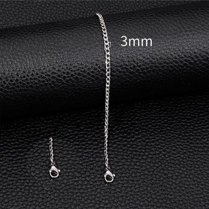 Gold Stainless Steel Cuban Bracelet Simple Chain Jewelry for Women & Men