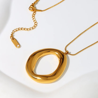 Stainless Steel Irregular Pendant Necklace for Women Snake Bone Chains Trendy 18K Gold Plated Jewelry