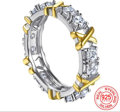 AAA Zircon Interlaced 925 Silver Ring Luxury Engagement Gift