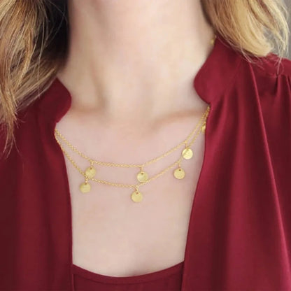 Long Bohemia Trendy Women Jewelry Statement Necklace Personality Sequins Pendant Maxi Collar Chain