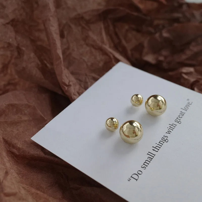 Women’s Metal Ball Drop Earrings Gothic Simple Fashion Accessories