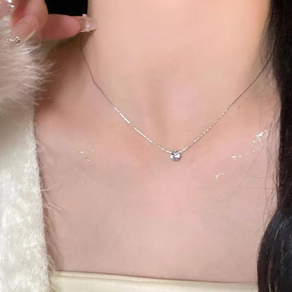 Hot Sale Stainless Steel Zircon Thin Clavicle Chain Necklace for Women Festive Party Jewelry Wholesale