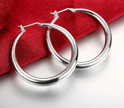 Silver Rose Gold Hoop Earrings For Women Girls Fashion Jewelry