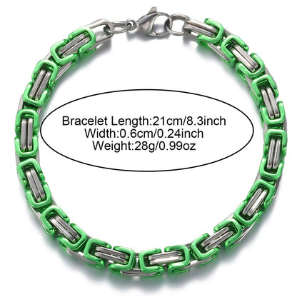 Premium Cuban Chain Bracelet Stainless Steel Byzantine Design