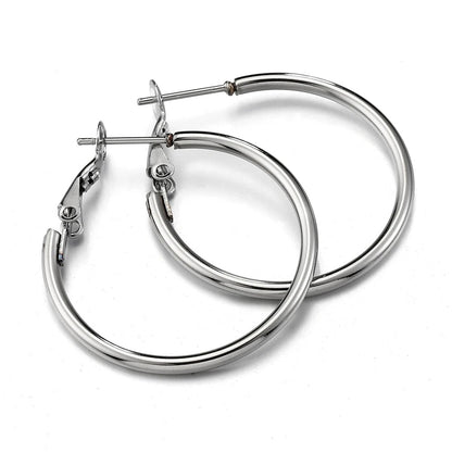 Stainless Steel Round Big Circle Hoop Earring Hoops Gold Color Earring Fashion Women Jewelry