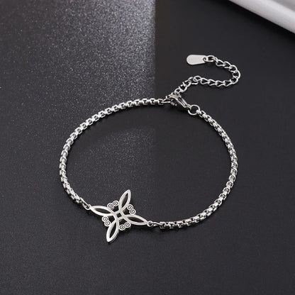 Stainless Steel Witch Knot Bracelet Women's Fashion Simple Personality Charm Jewelry