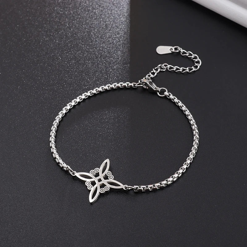 Stainless Steel Witch Knot Bracelet Women's Fashion Simple Personality Charm Jewelry