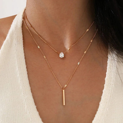 Multi-layer Star Heart Water Drop Necklace for Women