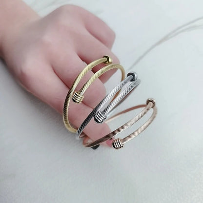 Stainless Steel Open Bracelet Unisex Waterproof Fashion Jewelry