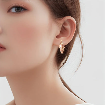 925 Sterling Silver Rose Gold Star and Moon Earrings