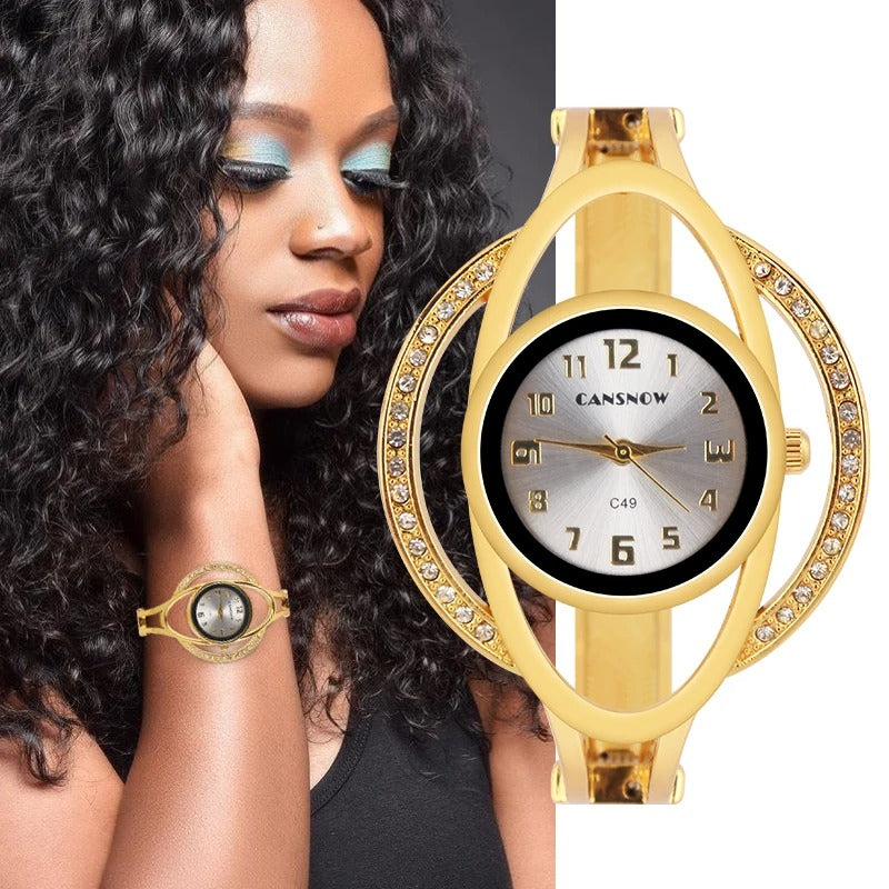 Elegant Women's Steel Watch Bracelet Quartz Wristwatch for Ladies