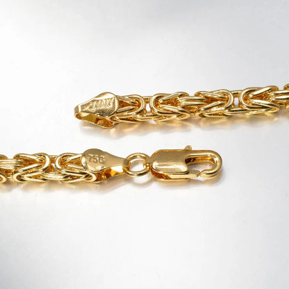 Snake Chain 18K Gold Color Plated Necklace Bridal Wedding Accessories Trend Fashion Birthday Gift for Wife