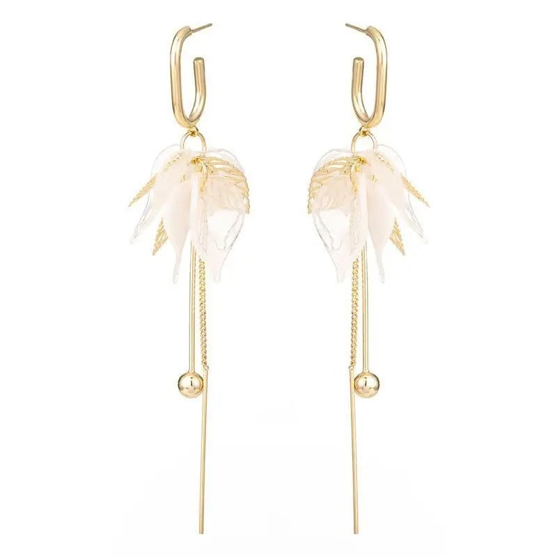 New Acrylic Leaf Long Tassel Earrings Fashion Geometric Jewelry