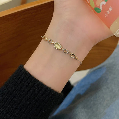 Luxury Gold Zircon Bracelet Adjustable 18K Plated Jewelry for Women