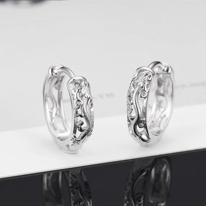 Dragon Carved Ear Buckle Earrings Punk Street Fashion Men Women
