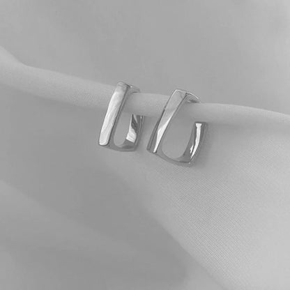 New U-Shaped Square Hoop Earrings Women Luxury Wedding Jewelry