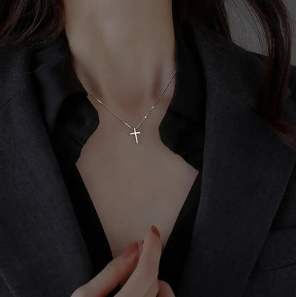 925 Sterling Silver Cross Pendant Necklace for Women