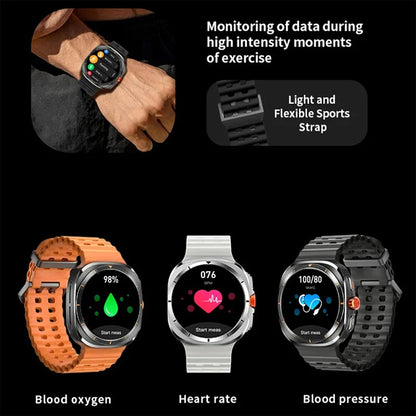LAXASFIT 2024 New Men's Bluetooth Voice Call AI Voice Outdoor Sports Heart Rate Monitor Women Smartwatch Gift