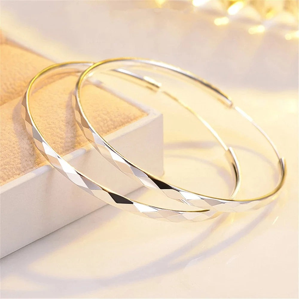 Sterling Silver Big Circle Hoop Earrings Luxury Women’s Jewelry