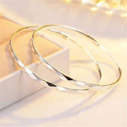 Sterling Silver Big Circle Hoop Earrings Luxury Women’s Jewelry
