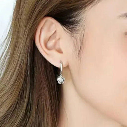 New Fashion Silver Earrings Women Plum Blossom Hoop Gift